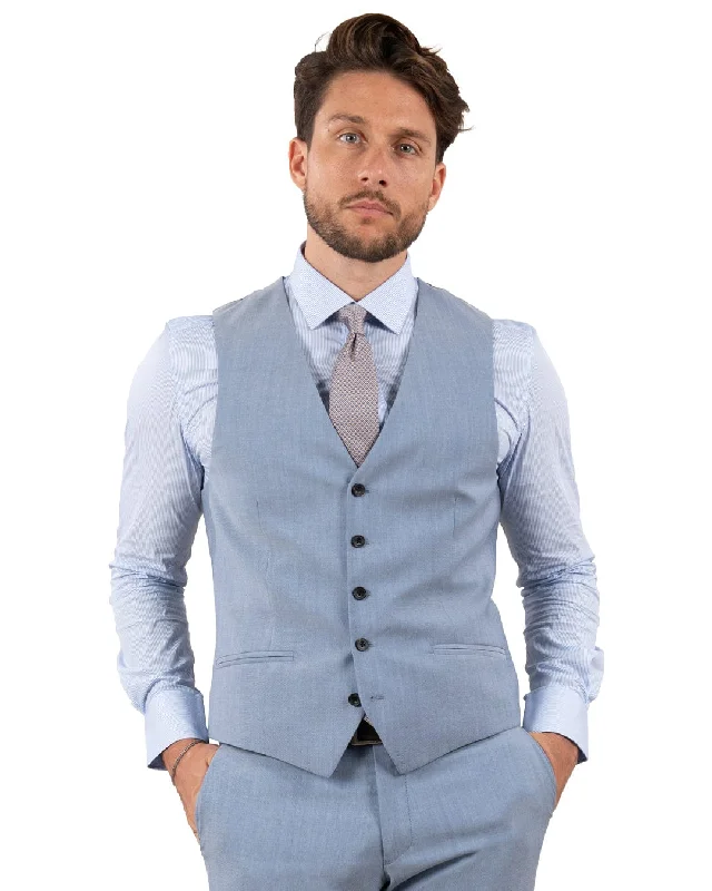 Reda Chambray Blue Waiscoat