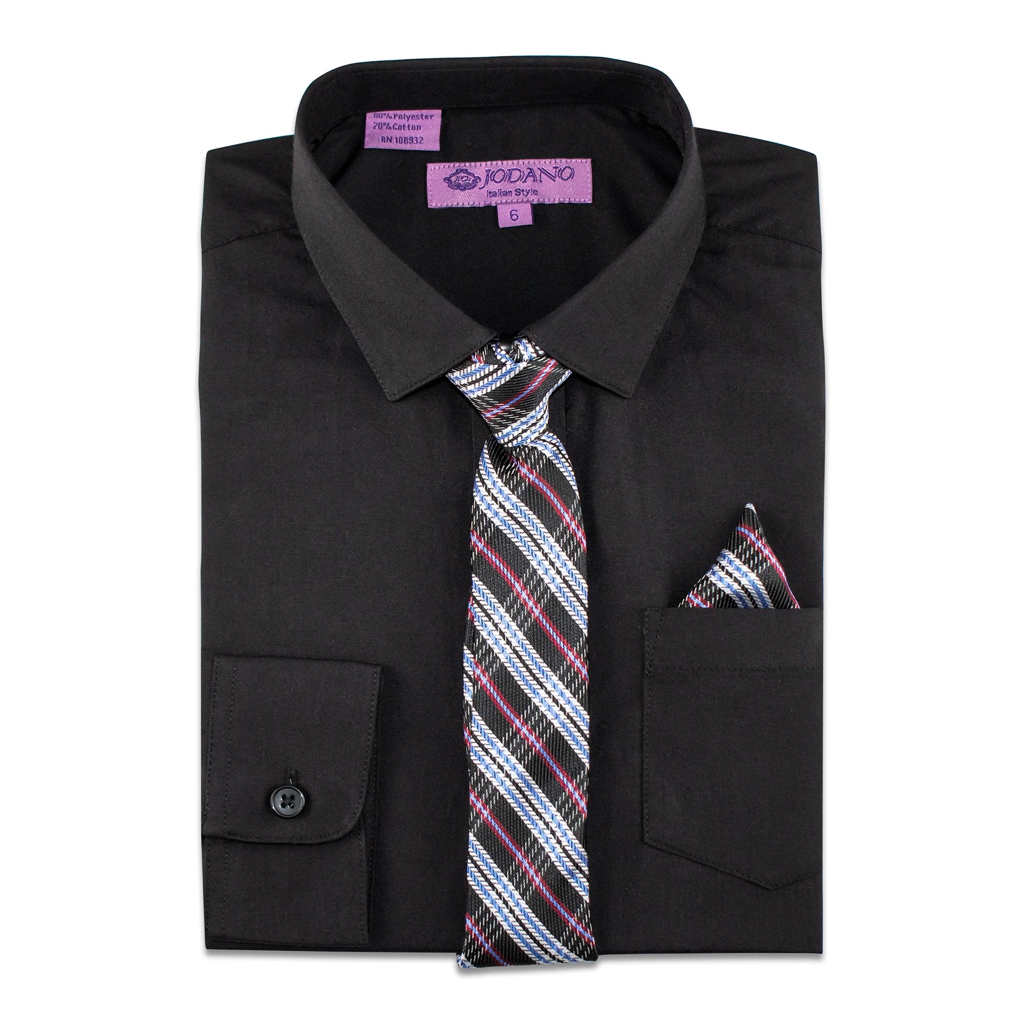 Black Solid Kids Dress Shirt