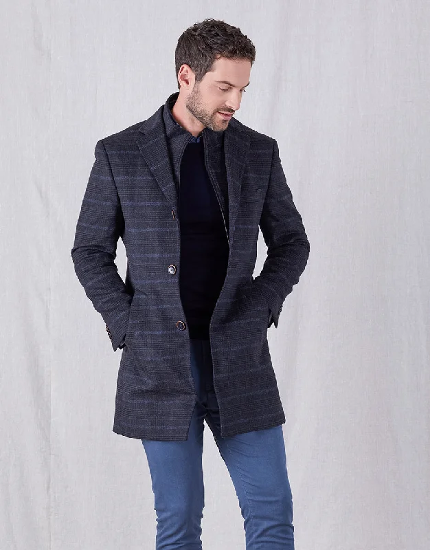 Compton Charcoal Check Overcoat