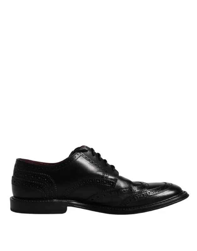 Dolce & Gabbana  Leather Derby Wingtip Formal Men's Shoes (Pre-Owned)