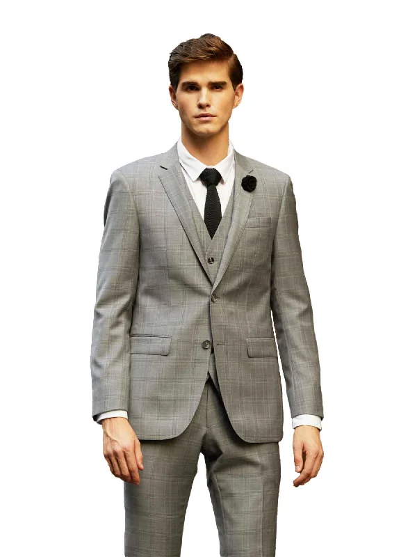 FW6-Silver Check Signature Suit Jacket