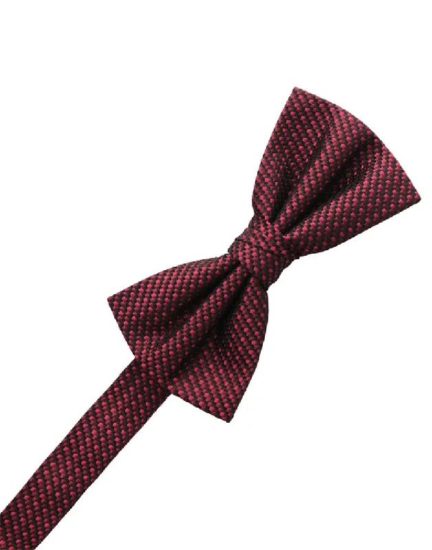 Wine Silk Weave Bow Tie