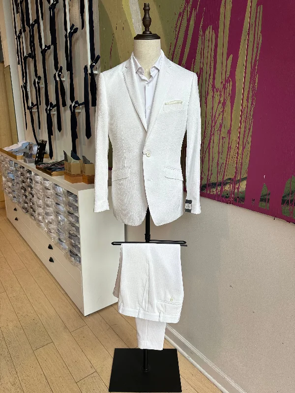 White Seersucker Premium Suit