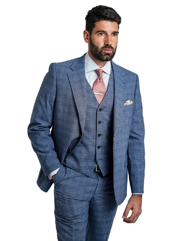 Blue Mouline Check Suit