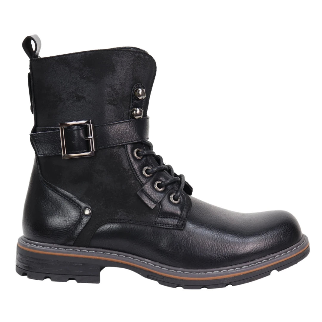 Mens Distressed PU Leather Boots