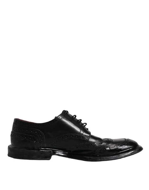 Dolce & Gabbana  Leather Derby Wingtip Formal Men's Shoes