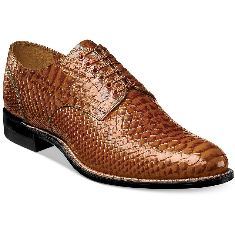 Madison Mens Snake Embossed Leather Oxfords