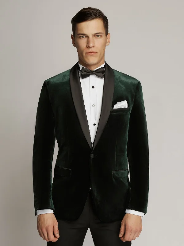 Varce Forest Green Velvet Jacket