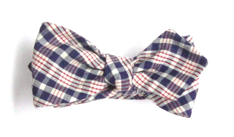 Americana Plaid Seersucker Bow Tie