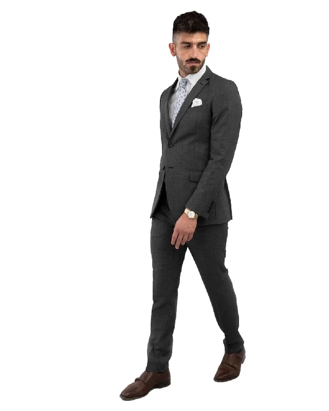 Grey Hopsack Suit Jacket