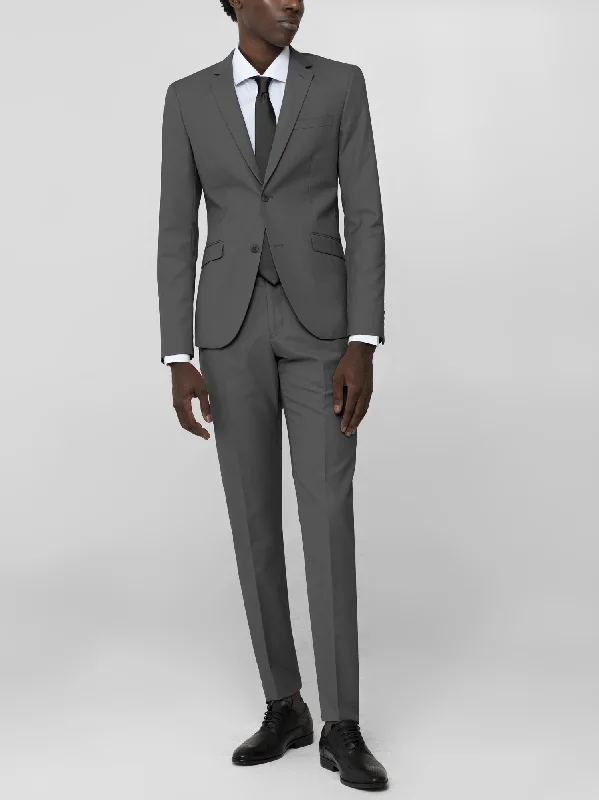 Charcoal Grey Two Button Suit in Wool