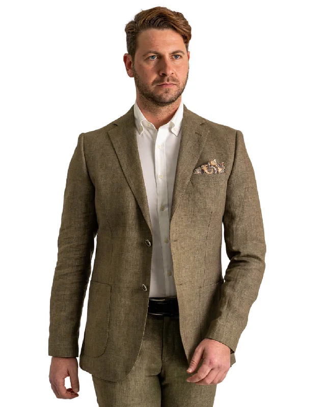 Green Italian Delave Linen Jacket