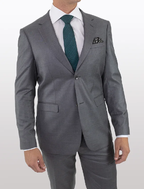 Men's Light Grey Wool Suit