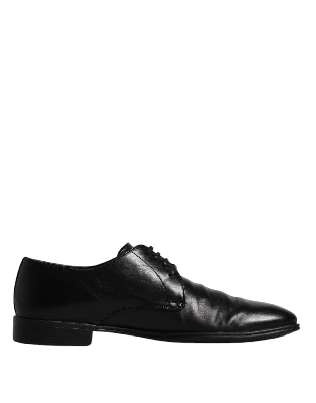 Dolce & Gabbana  Leather Lace Up Men Derby Formal Men's Shoes (Pre-Owned)