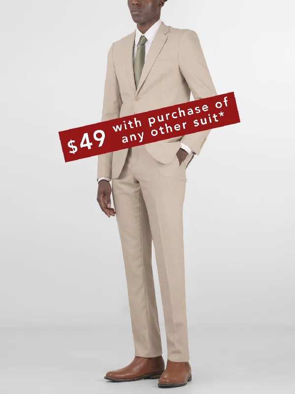 Light Beige Two Button Suit