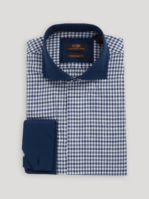 The Jago Dress Shirt | French Cuff & Spread Collar | Navy