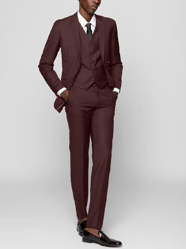 Burgundy Three Piece Suit