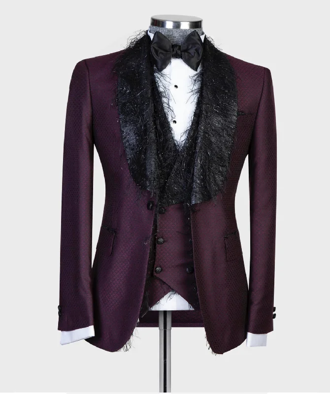 Fringed Collar Tuxedo