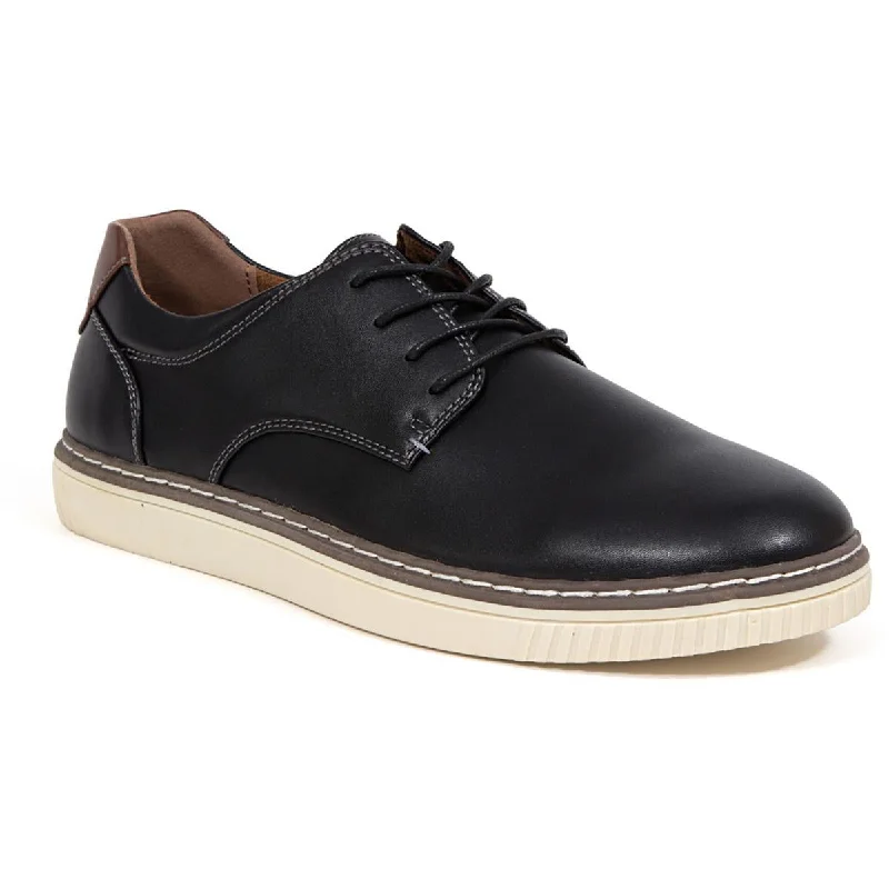 Oakland Mens Faux Leather Lace Up Oxfords