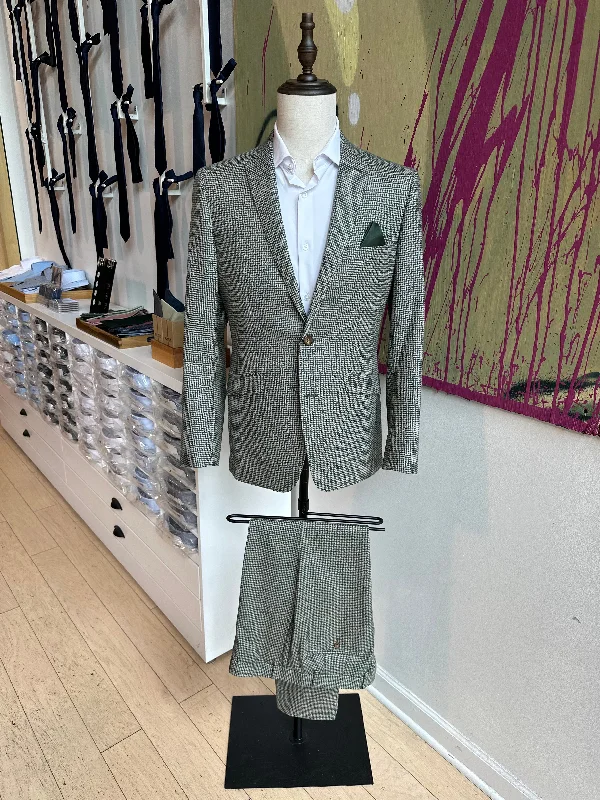 Green & Cream Houndstooth Premium Suit