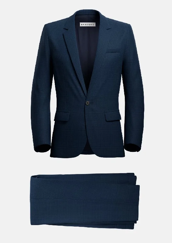 Lafayette Blue Microcheck Suit