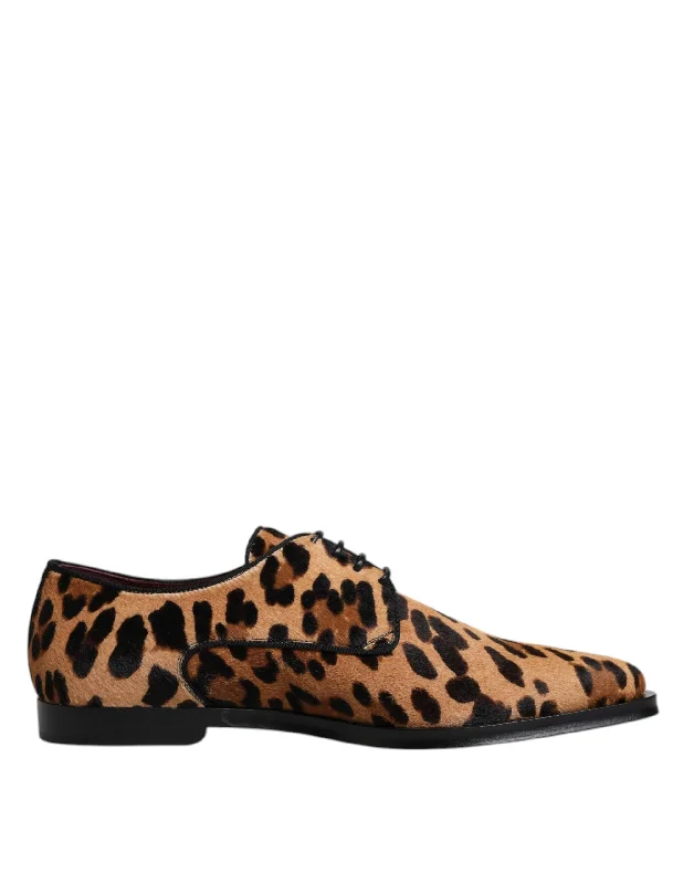 Dolce & Gabbana  Leopard Derby Formal Men Dress Men's Shoes