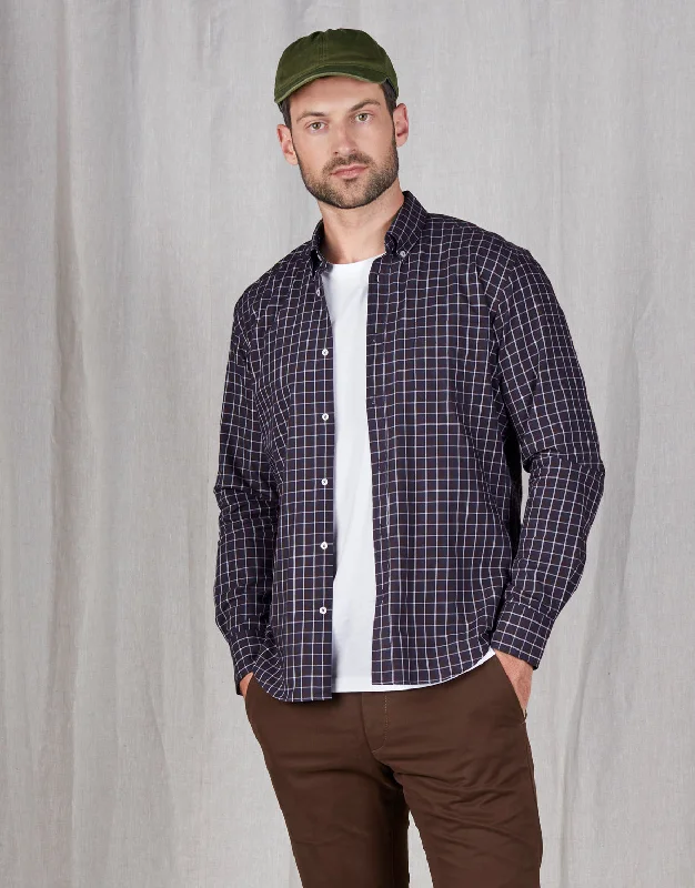 Ohope Chocolate Brown Check Shirt