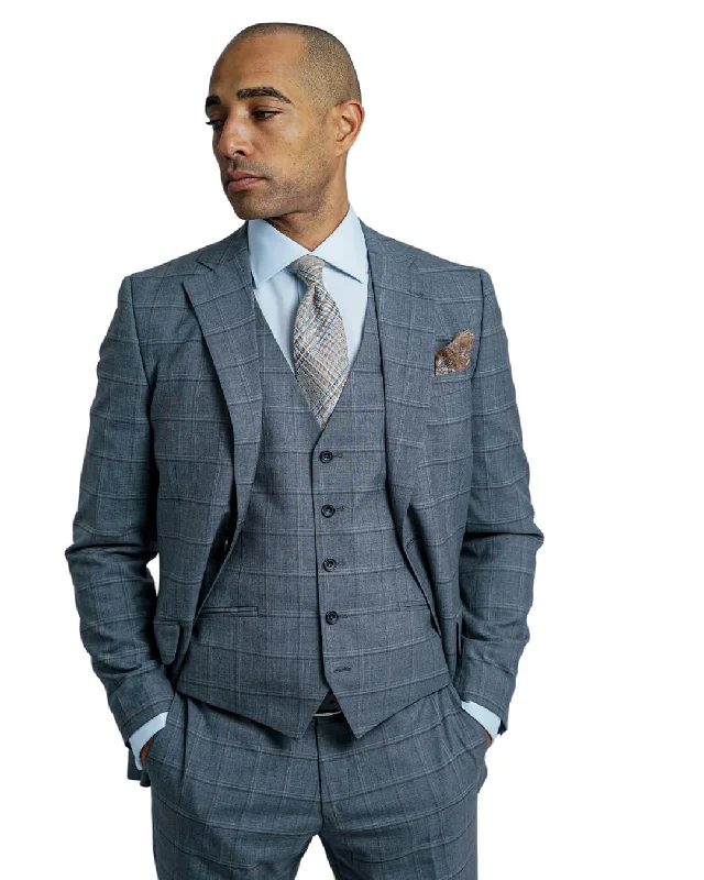 Grey Vitale Barberis Canonico Super 120s Check Suit