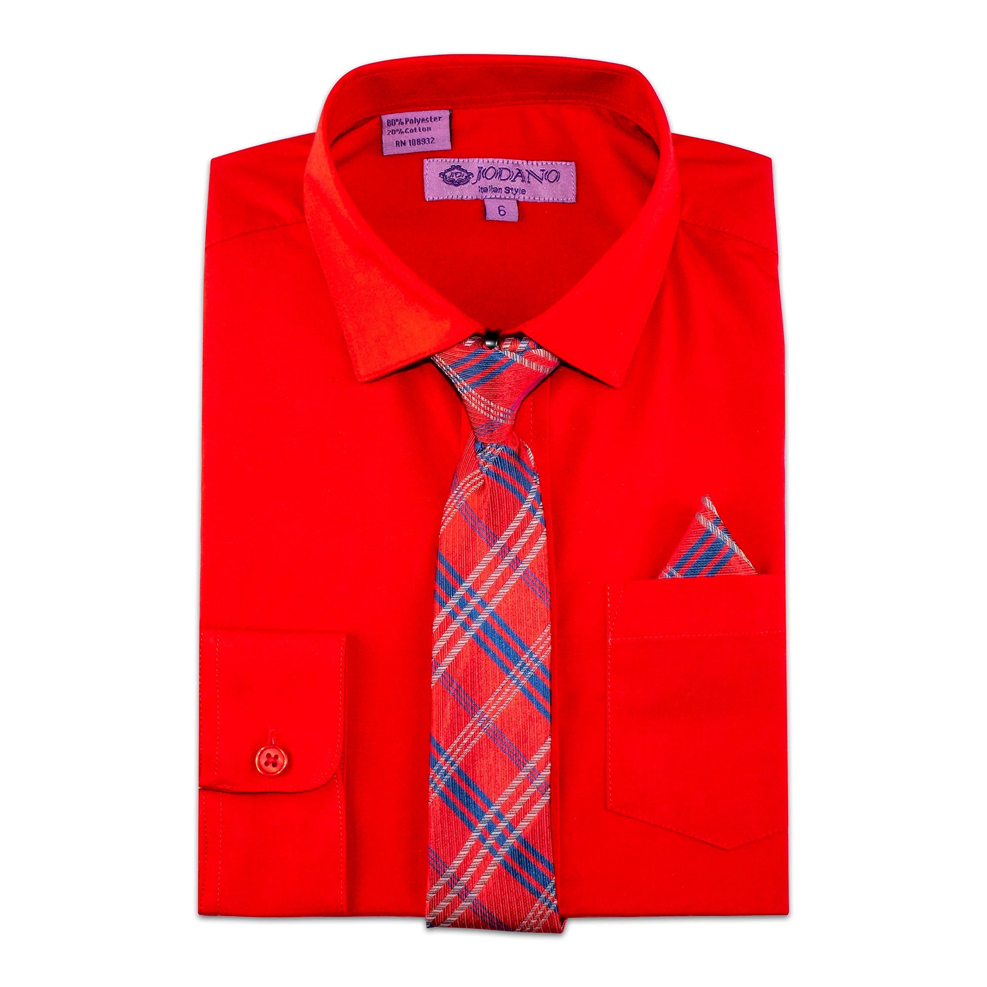 Red Solid Kids Dress Shirt