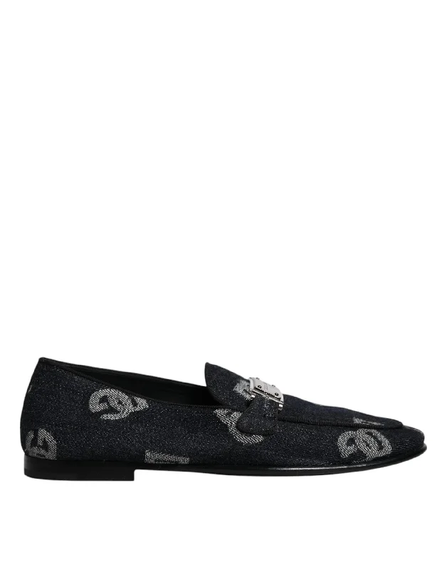 Dolce & Gabbana  Logo Cotton Loafers Formal Dress Men's Shoes