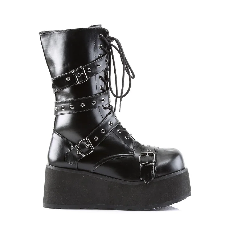 Goth EMO DEMONIA TRASHVILLE 205 Boots Unisex Pleaser Leather Black Platform