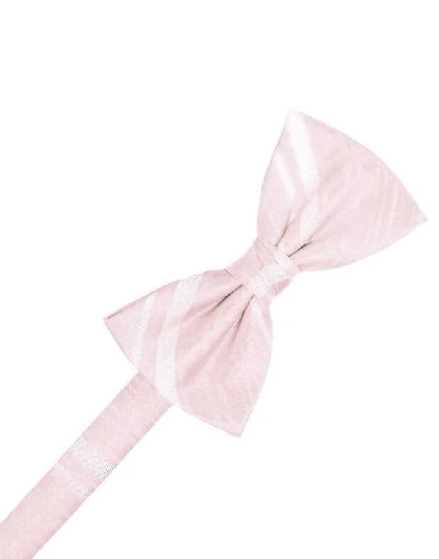 Pink Striped Satin Bow Tie