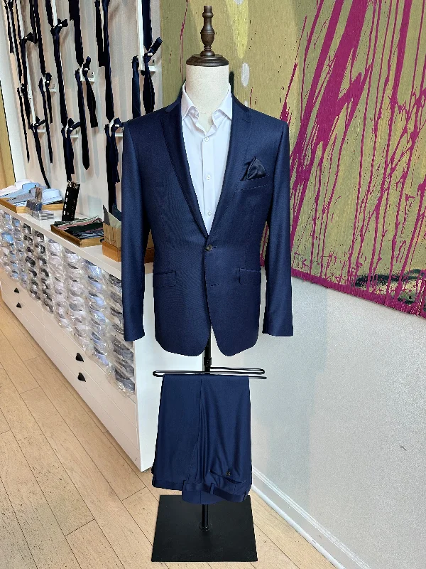 Navy Sharkskin Luxury Suit