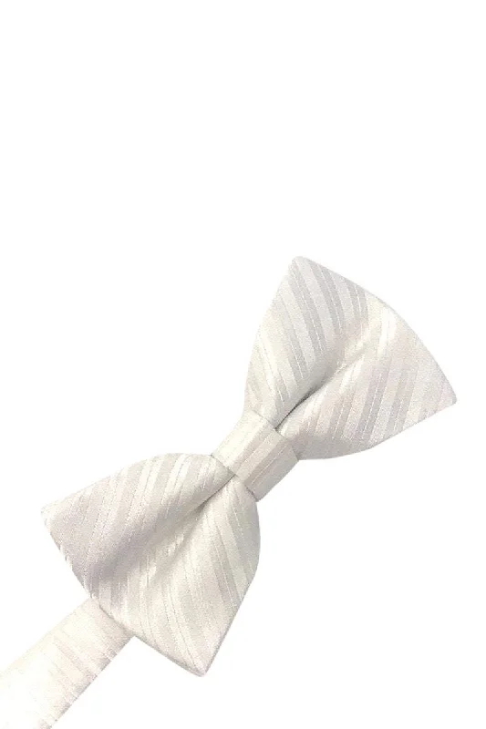 White Newton Stripe Bow Tie