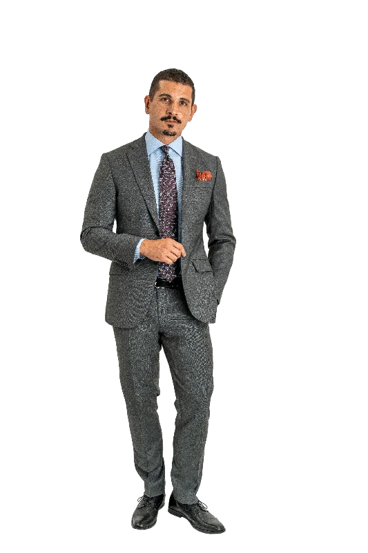 Lanificio F.lli Cerruti Grey Super 130s Sharkskin Suit Jacket