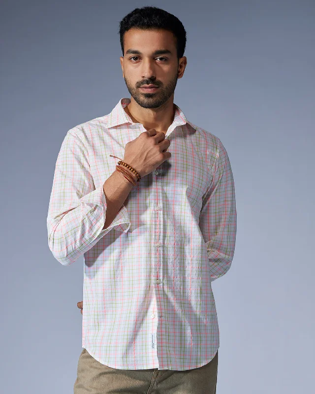 Seersucker Checked Shirt - Pink & Green