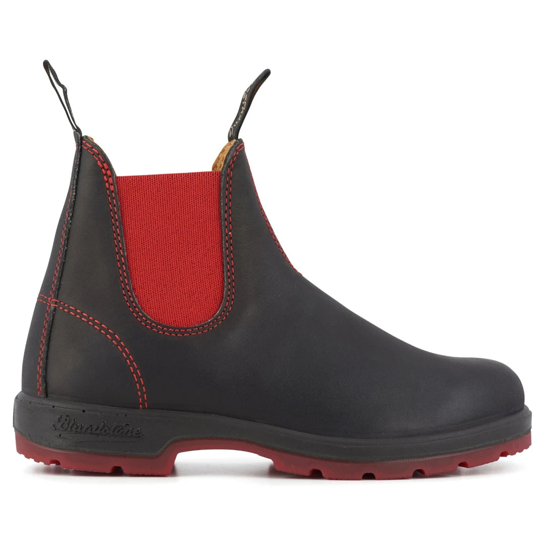 Blundstone 1316 Black Red Leather Chelsea Boots