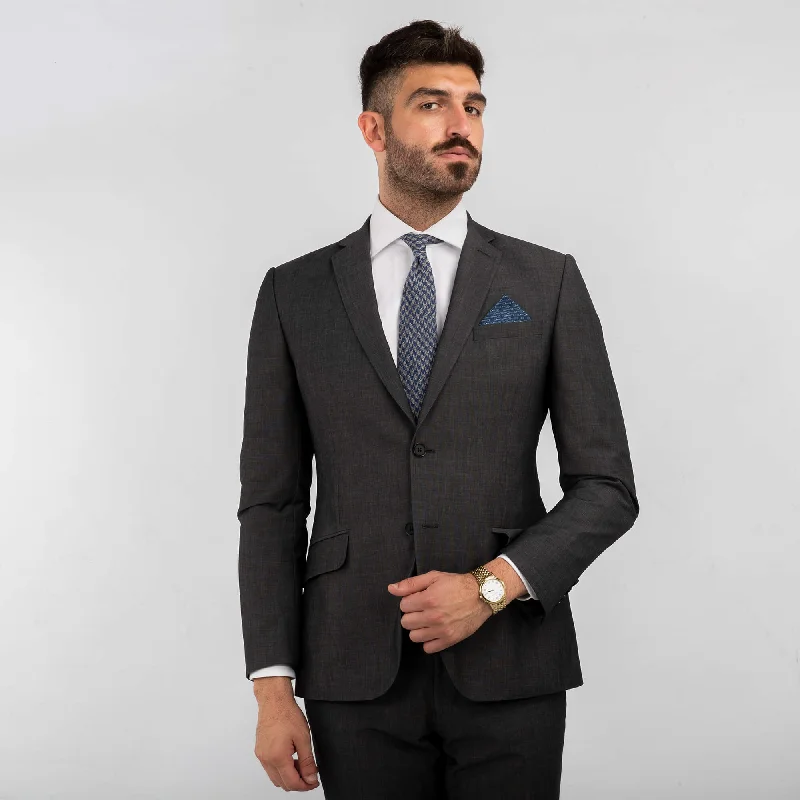 Grey End On End Machine Washable Suit