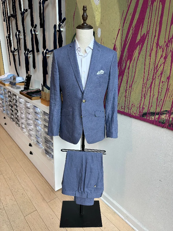 Light Blue Linen Premium Suit