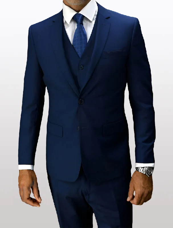 Statement Men's Sapphire 100% Wool Slim Fit Suit