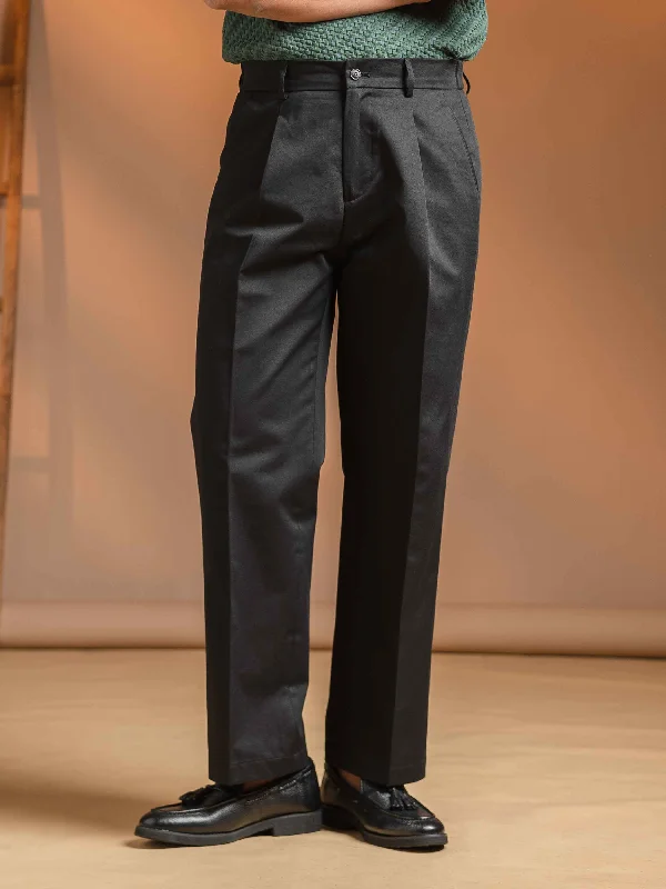 Giorgio Relaxed Trousers - Black (Wide Fit)