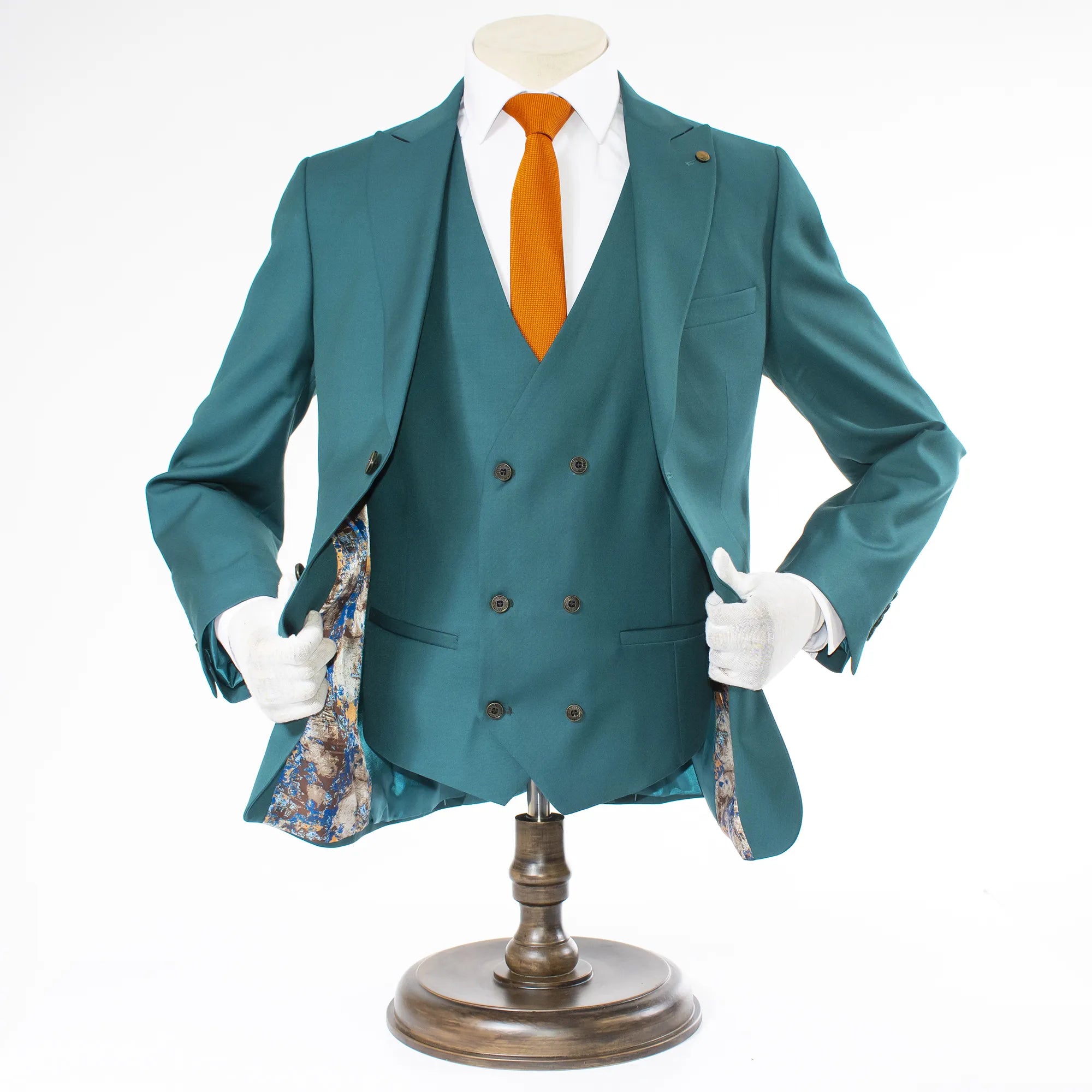 Teal 3-Piece Tailored-Fit Suit