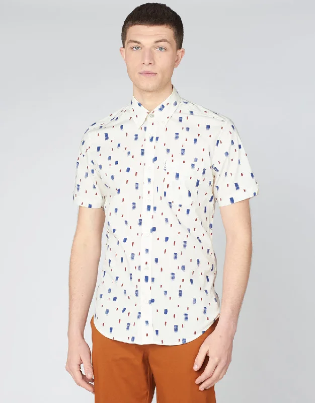 Ben Sherman Dash Ivory Print Short Sleeve Shirt