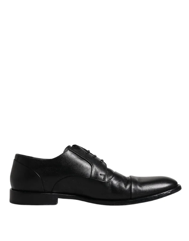 Dolce & Gabbana  Leather Lace Up Men Derby Formal Men's Shoes (Pre-Owned)