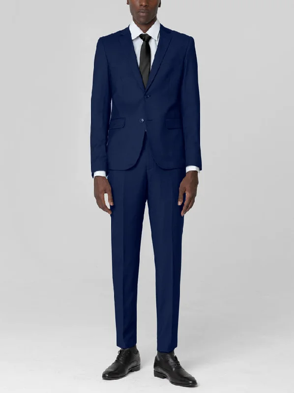 Royal Blue Birdseye Two Button Suit