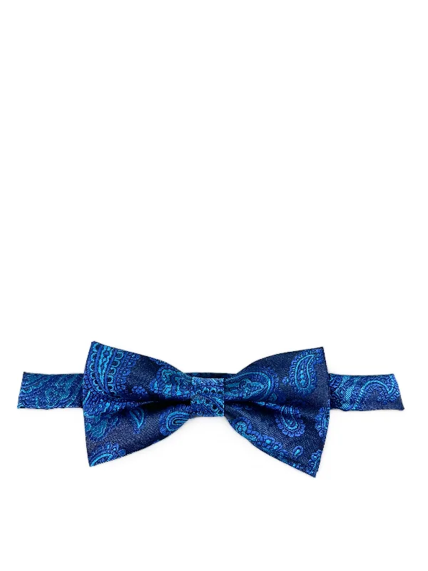 Palace Blue Fashionable Paisley Bow Tie