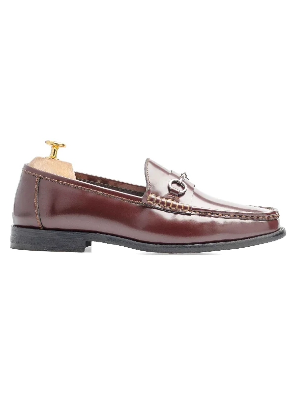 Horsebit Moccasin Loafer - Brown Patent Leather