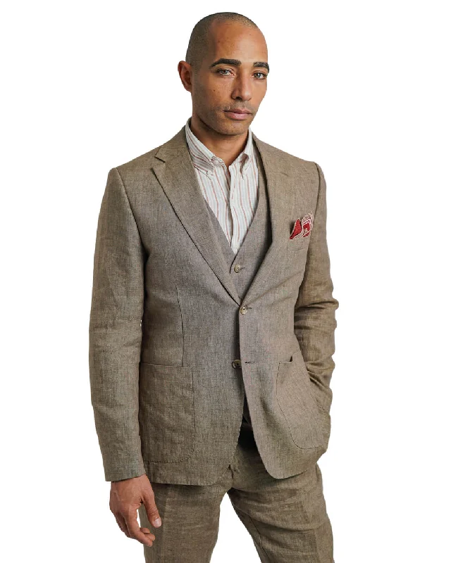 Taupe Italian Delave Linen Jacket