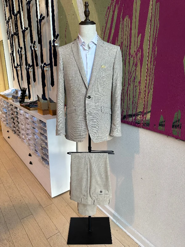 Tan Hopsack Premium Italian Suit