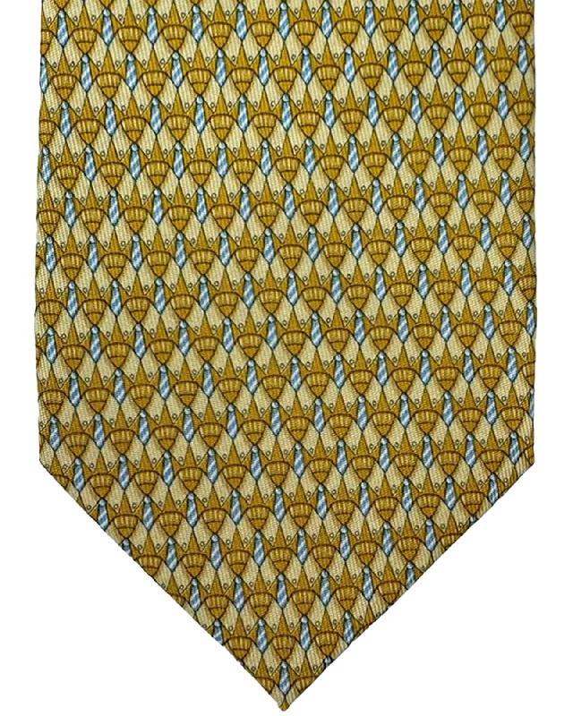 Salvatore Ferragamo Silk Tie Yellow Dress Shirt & Necktie Design SALE